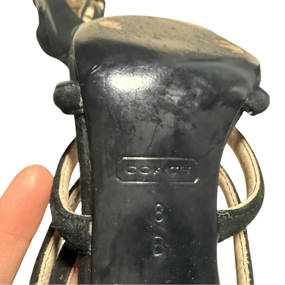 Coach Laila Suede black bow heels size 8 in excellent condition - Picture 6 of 7